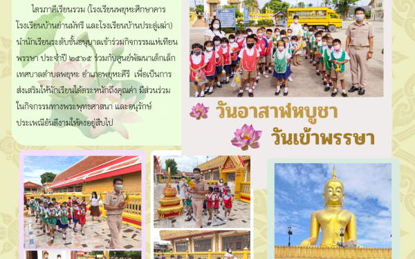 กิจกรรมแห่เทียนเข้าพรรษา(ระดับชั้นอนุบาล) ประจำปี 2565 